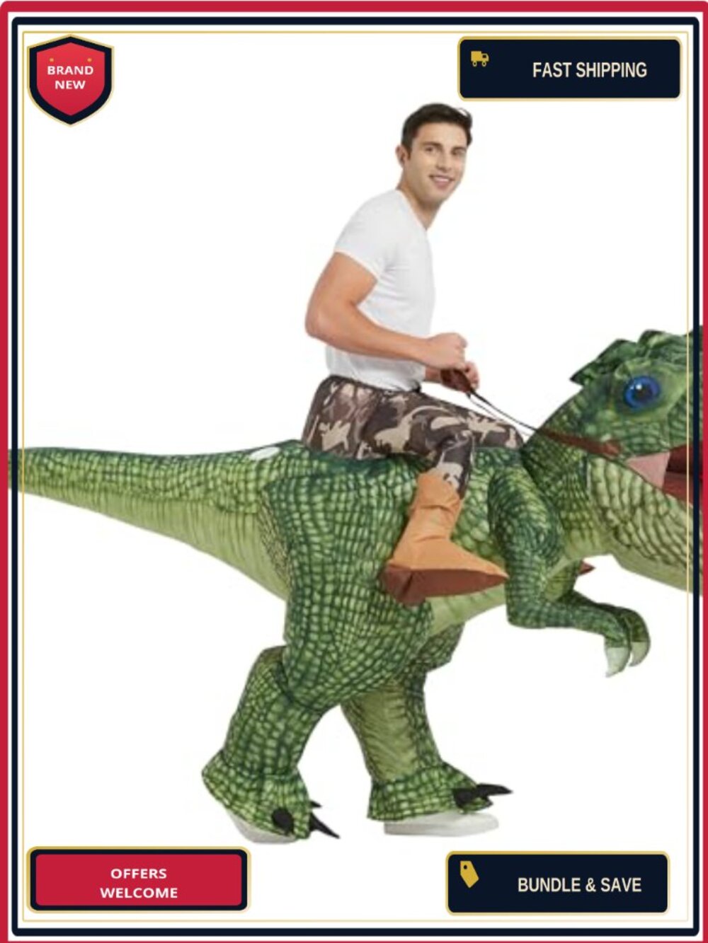 Inflatable Dinosaur Costume Adult Blow Up Halloween T Rex Suit
